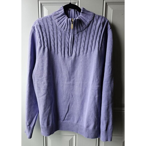 Karen Scott Women's Purple Cotton Zip-Neck Sweater XXL 100% Cotton - Picture 13 of 14